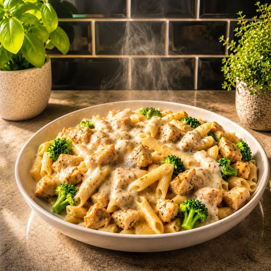 Penne Alfredo au poulet et brocoli ✔️ 15 g de protéines